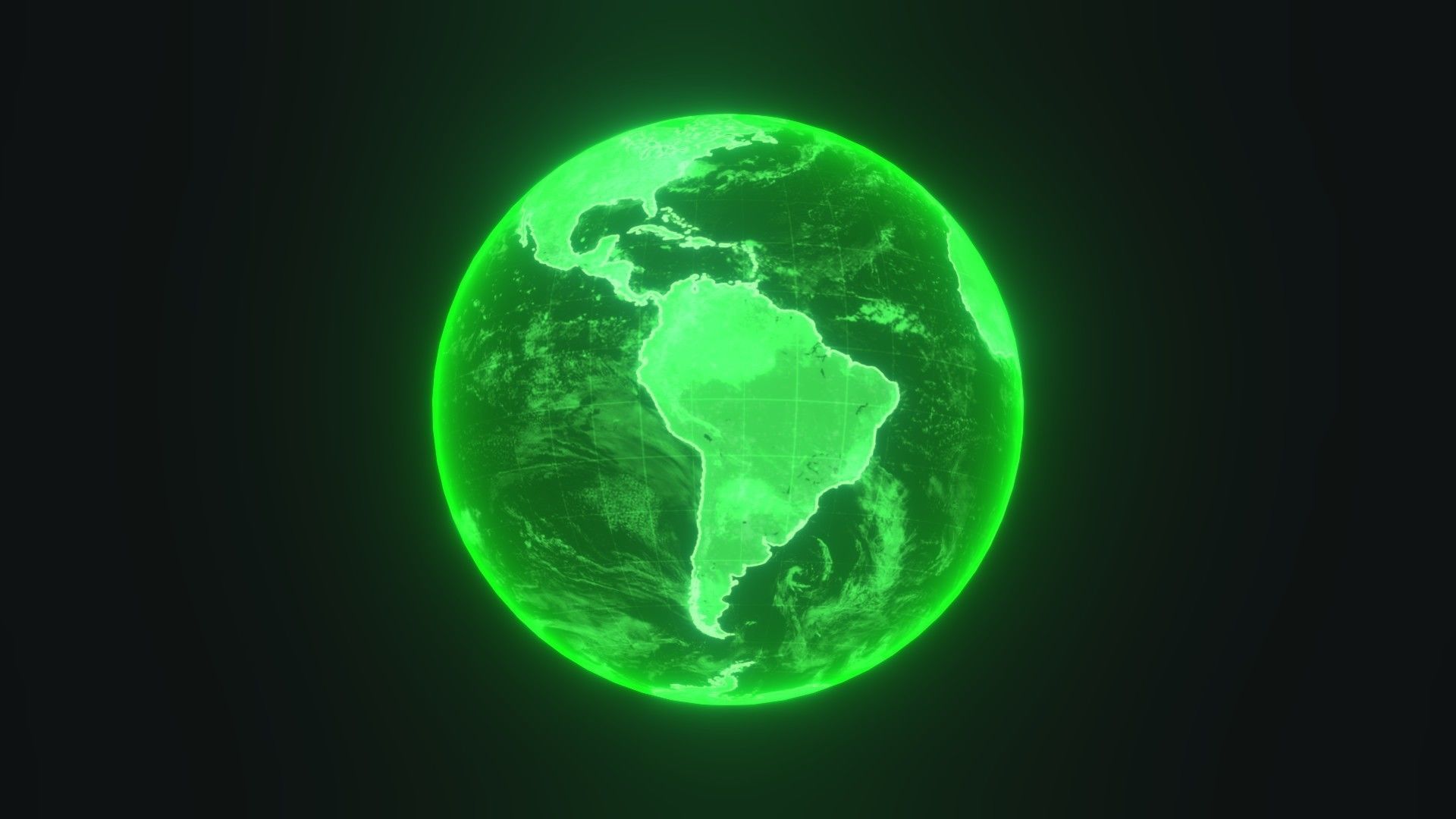 Green Hologram Planet Earth Hologram Sci-Fi 3D Model Low-poly 3D model_2