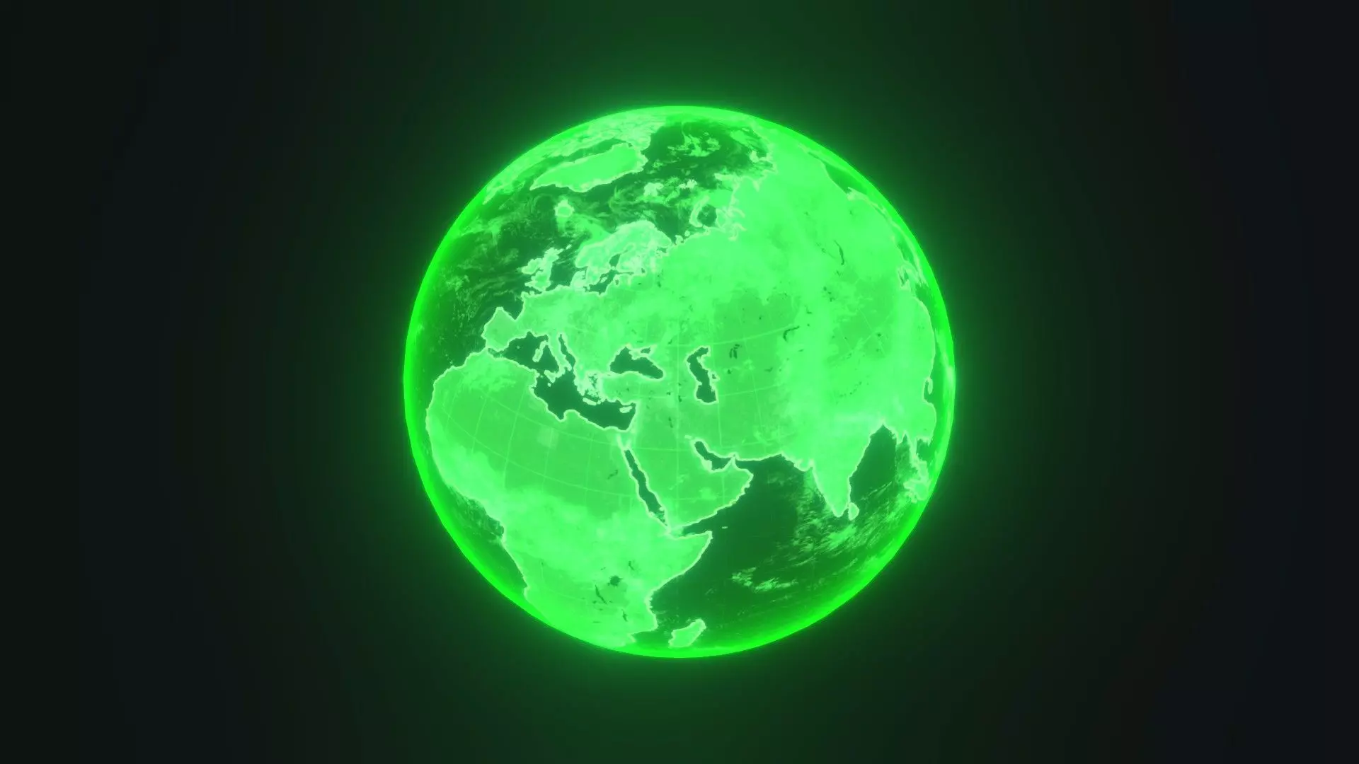 Green Hologram Planet Earth Hologram Sci-Fi 3D Model Low-poly 3D model_0