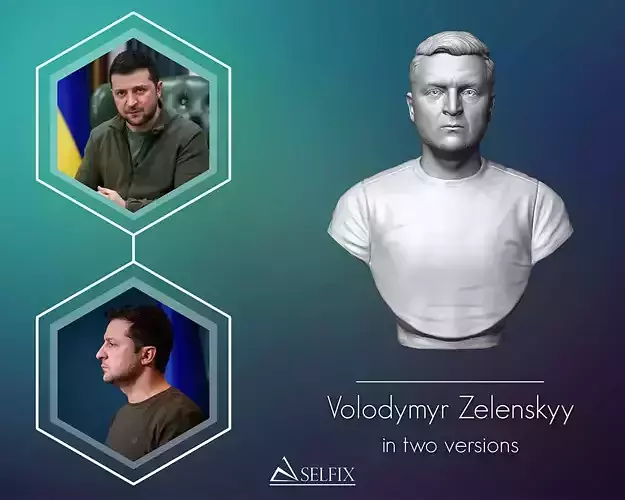 Volodymyr Zelenskyy 3D bust sculpture 3D print model