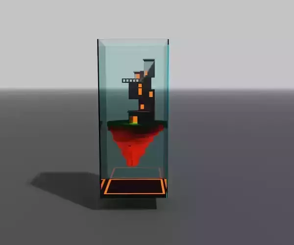 diorama house in glass container