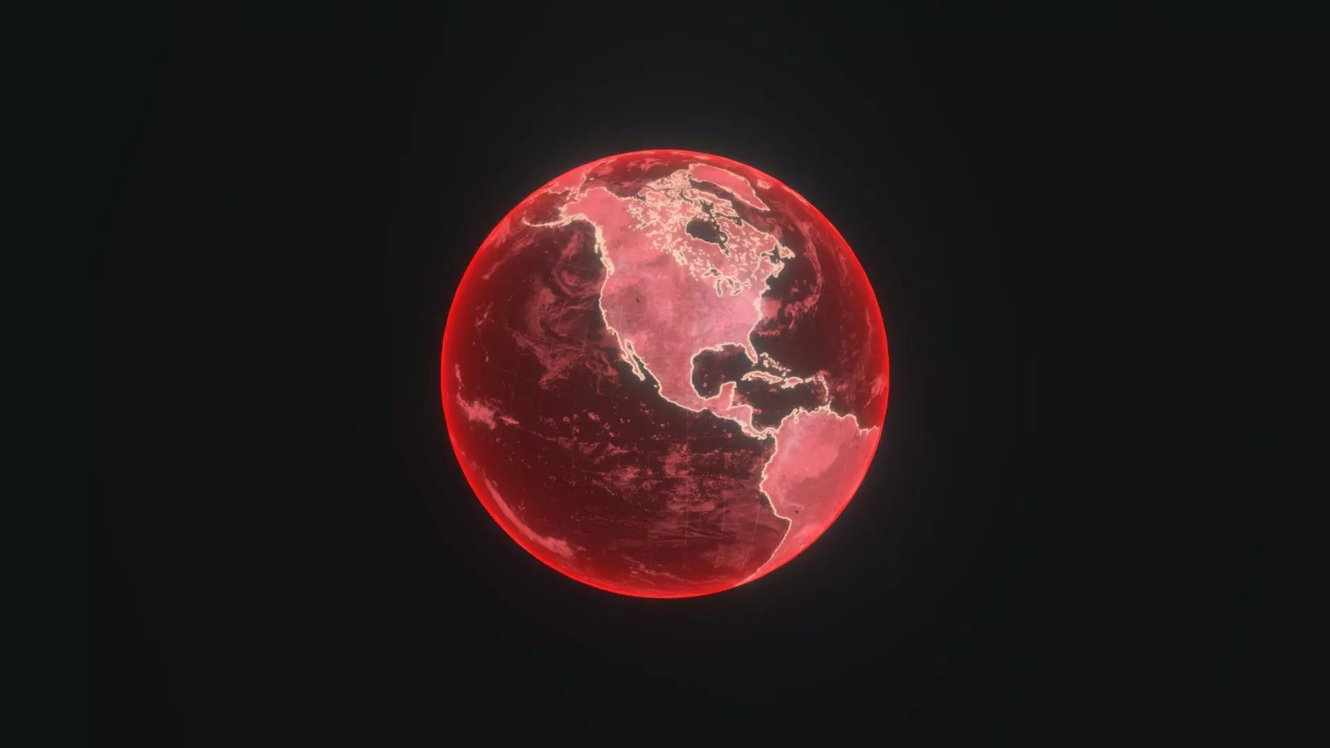 Red Hologram Planet Earth Hologram Sci-Fi 3D Model Low-poly 3D model_0