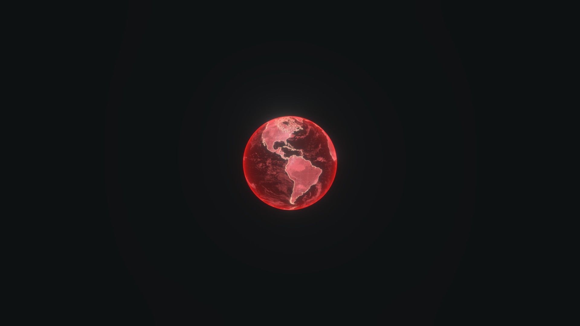 Red Hologram Planet Earth Hologram Sci-Fi 3D Model Low-poly 3D model_1