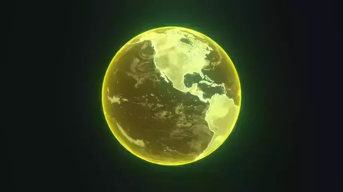 Yellow Hologram Planet Earth Hologram Sci-Fi 3D Model Low-poly 3D model Yellow Hologram Planet Earth Hologram Sci-Fi 3D Model Low-poly 3D model