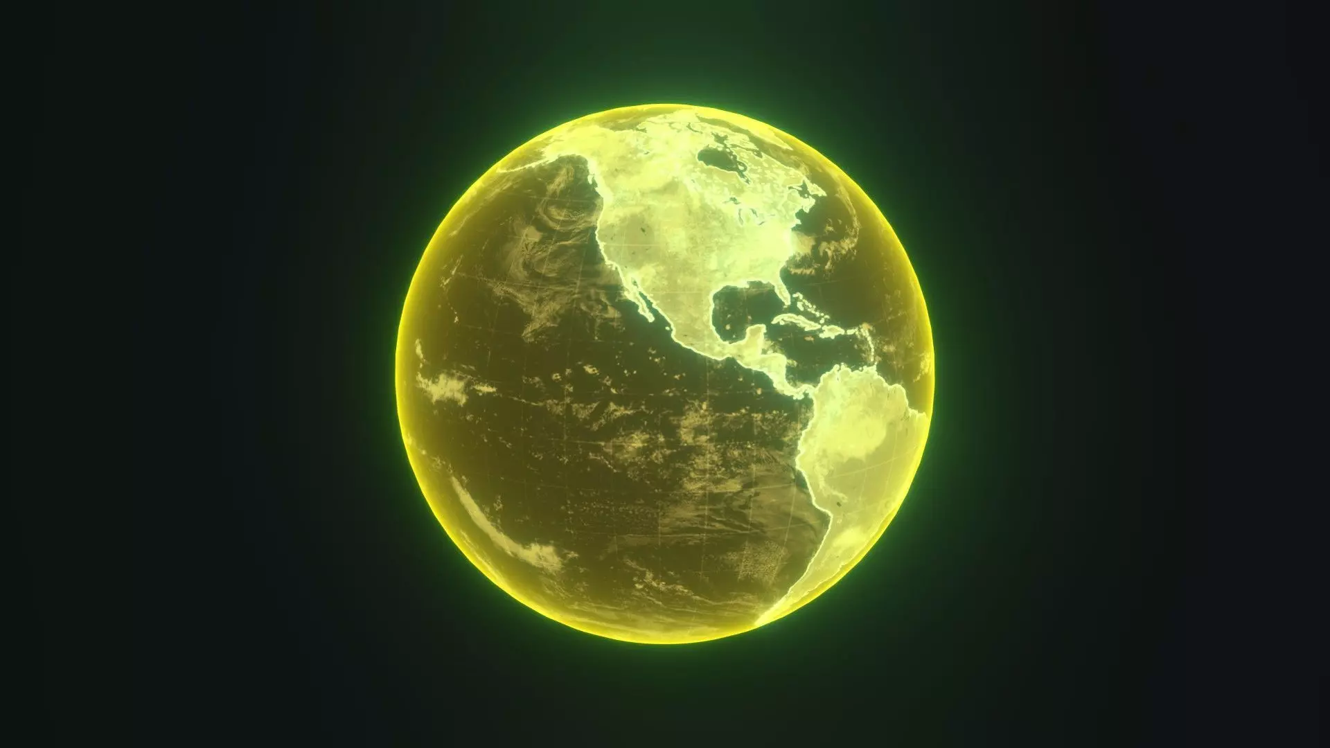 Yellow Hologram Planet Earth Hologram Sci-Fi 3D Model Low-poly 3D model_0