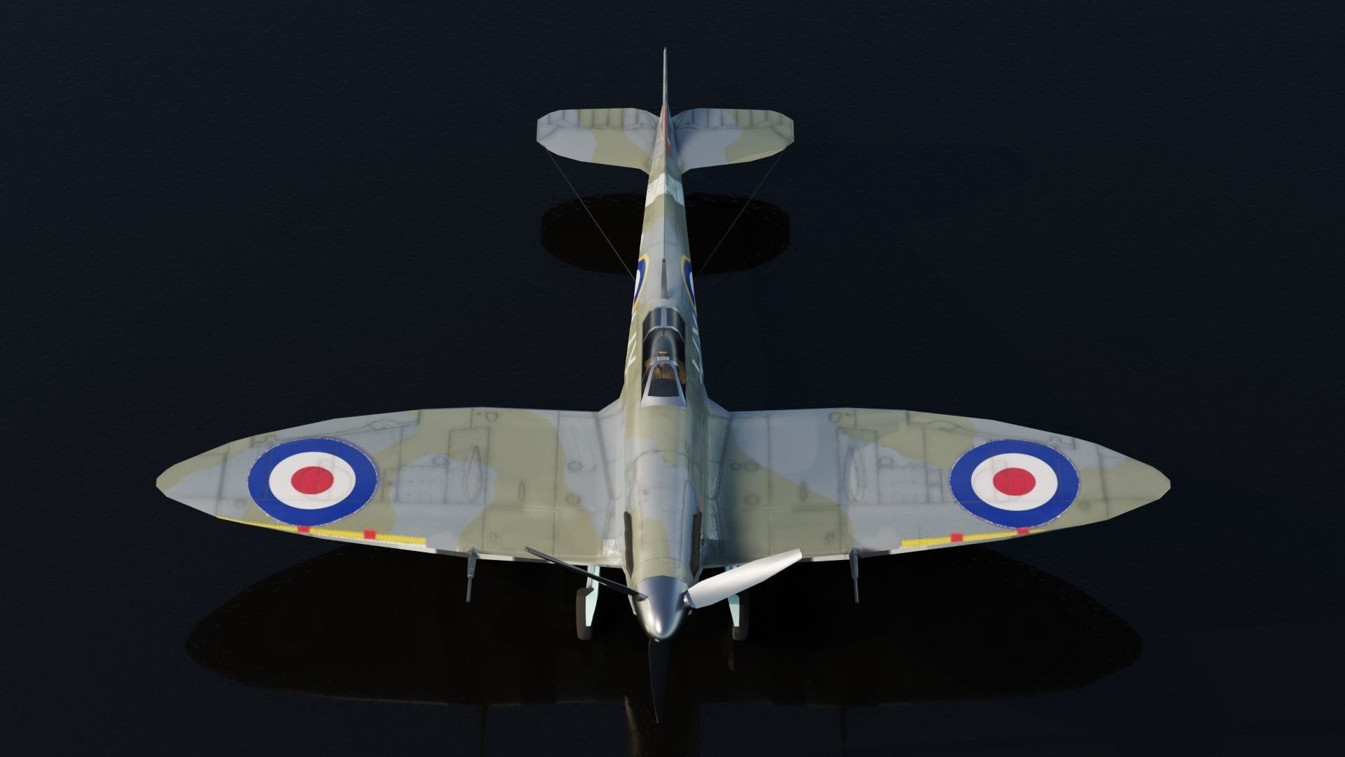 Supermarine Spitfire Low-poly 3D model_5