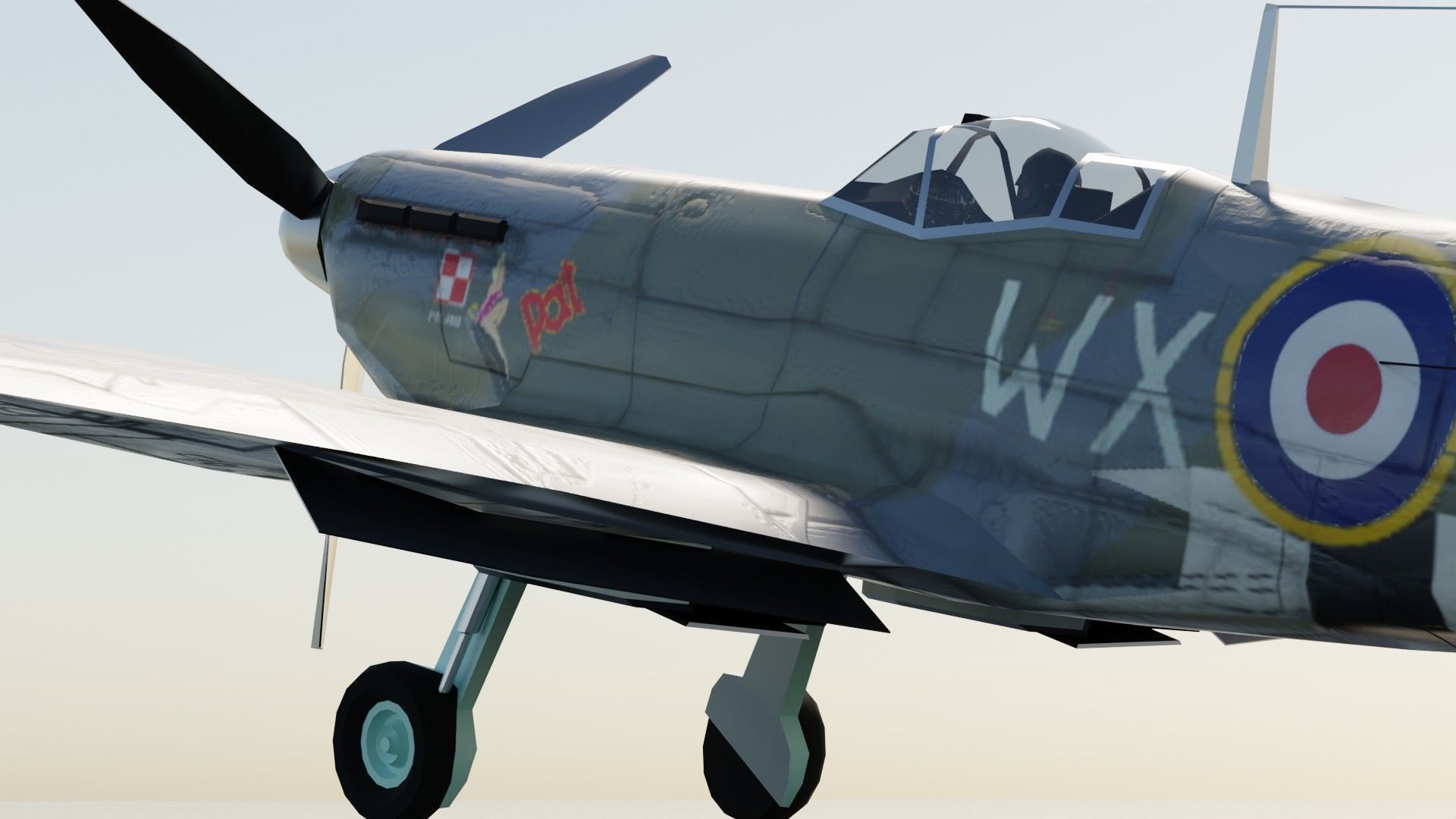 Supermarine Spitfire Low-poly 3D model_23