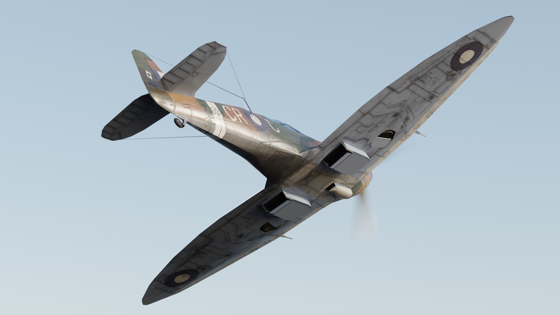 Supermarine Spitfire Low-poly 3D model_13