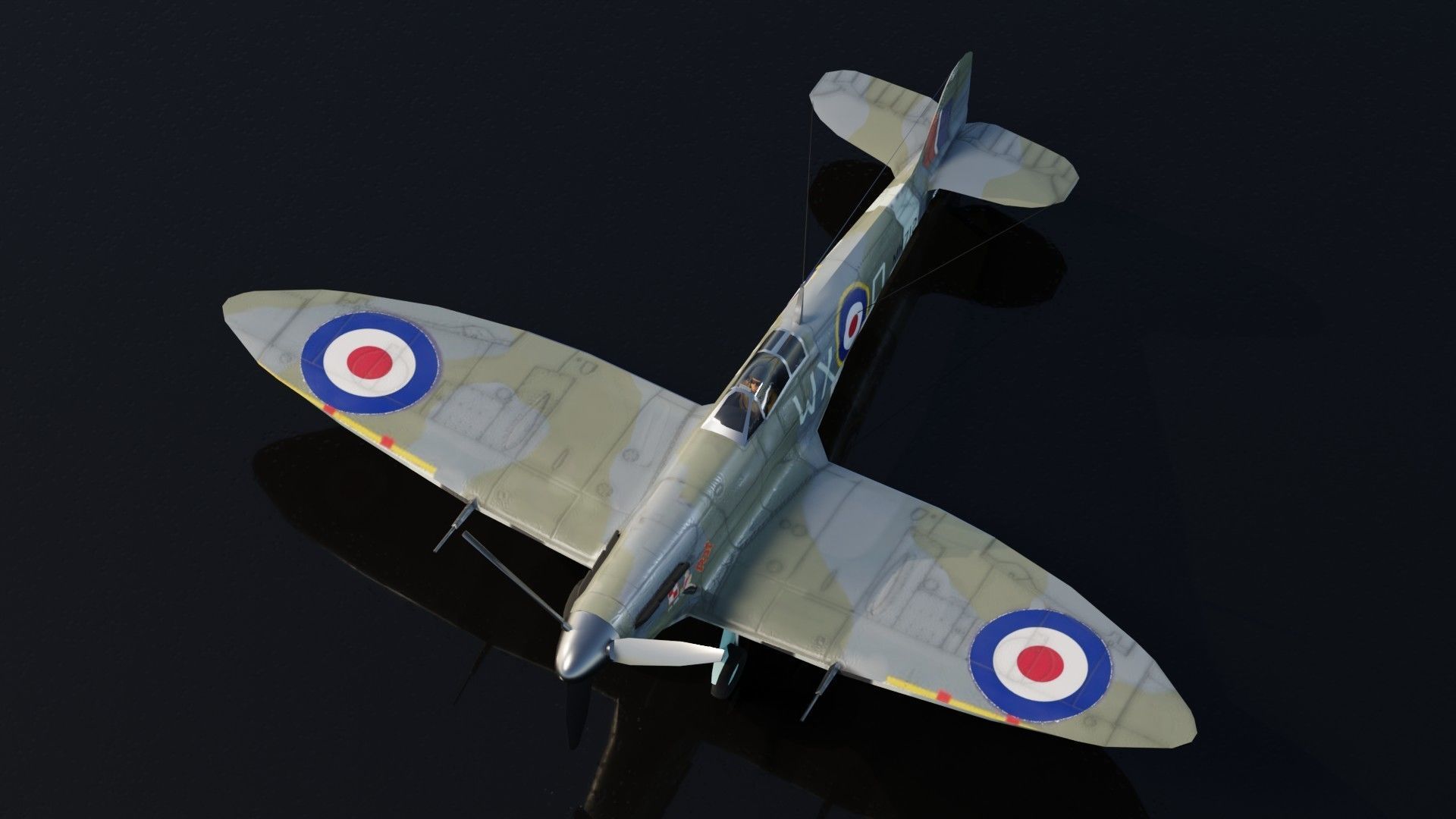Supermarine Spitfire Low-poly 3D model_9