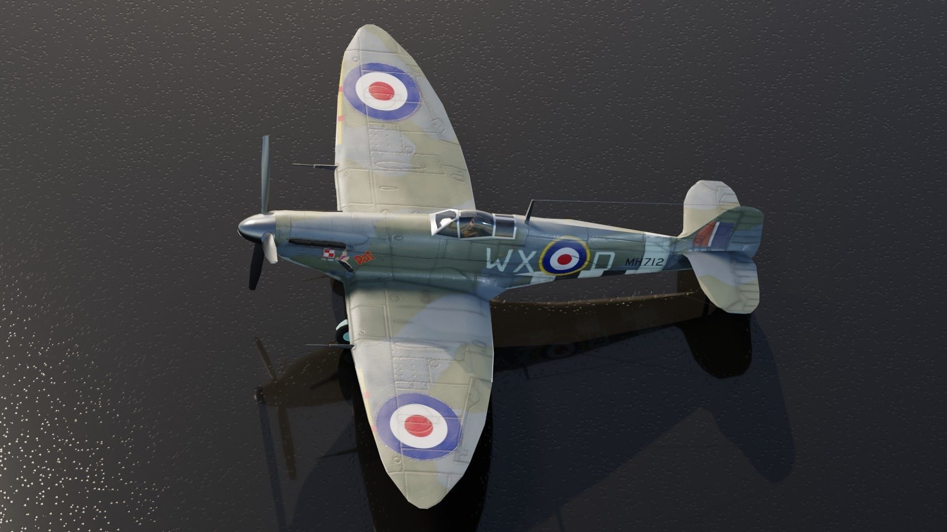 Supermarine Spitfire Low-poly 3D model_3