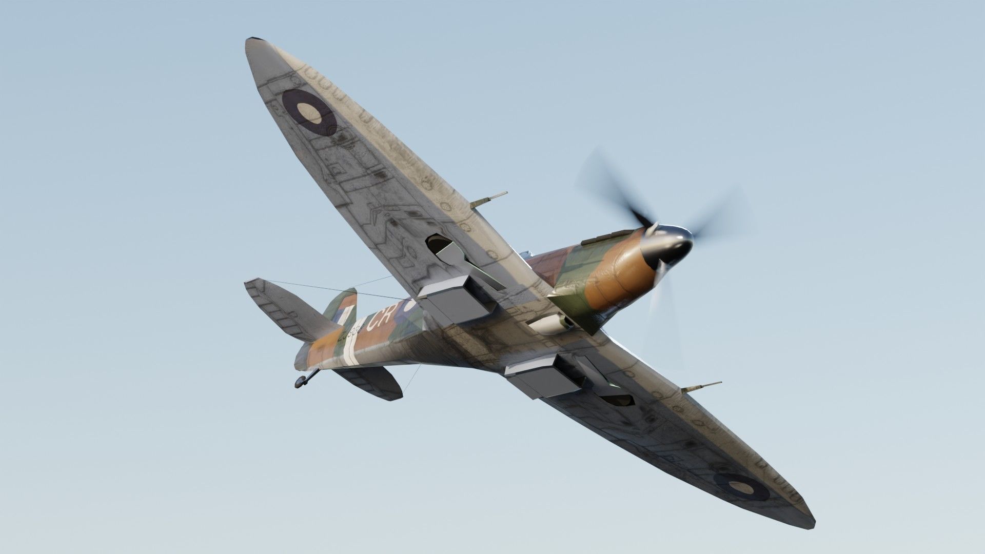 Supermarine Spitfire Low-poly 3D model_12