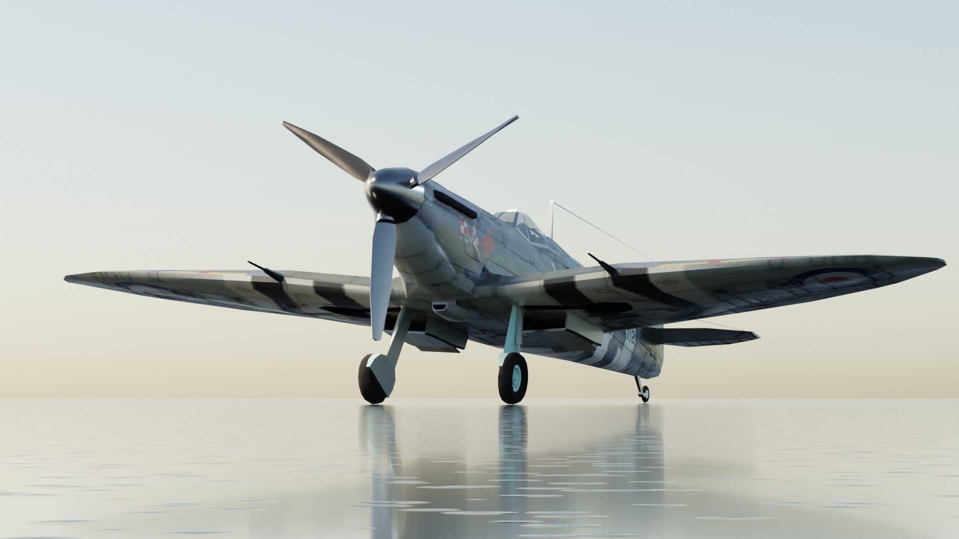 Supermarine Spitfire Low-poly 3D model_10