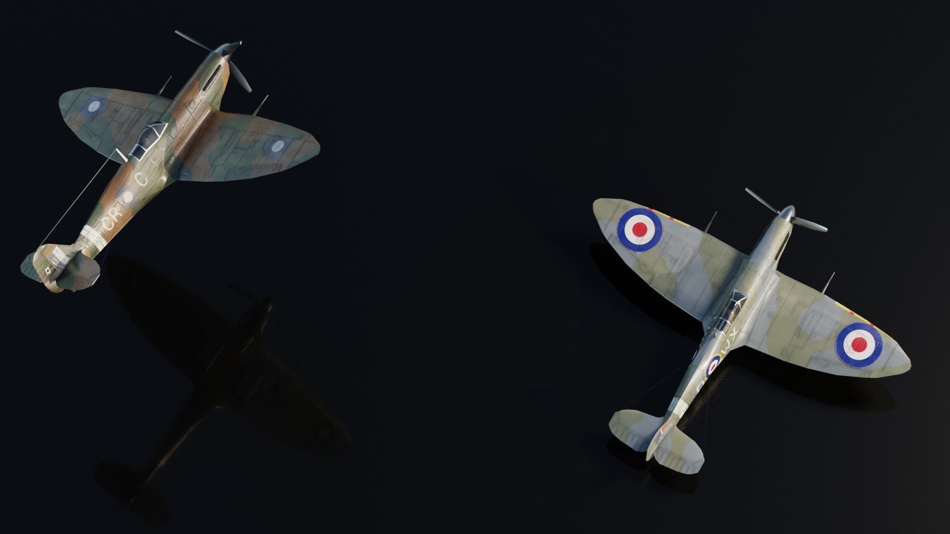 Supermarine Spitfire Low-poly 3D model_19