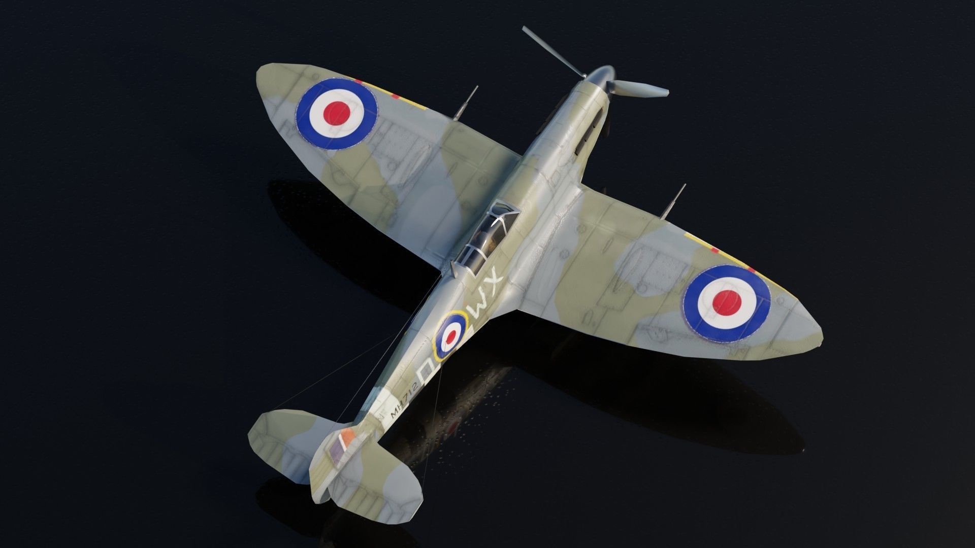 Supermarine Spitfire Low-poly 3D model_8