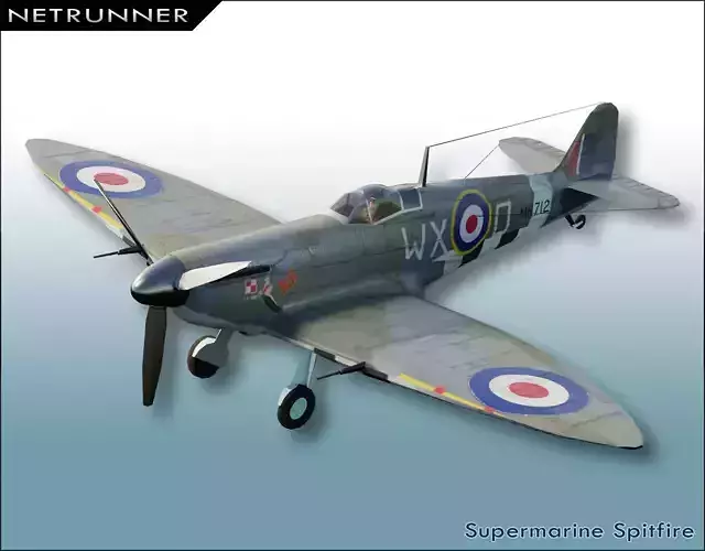 Supermarine Spitfire Low-poly 3D model