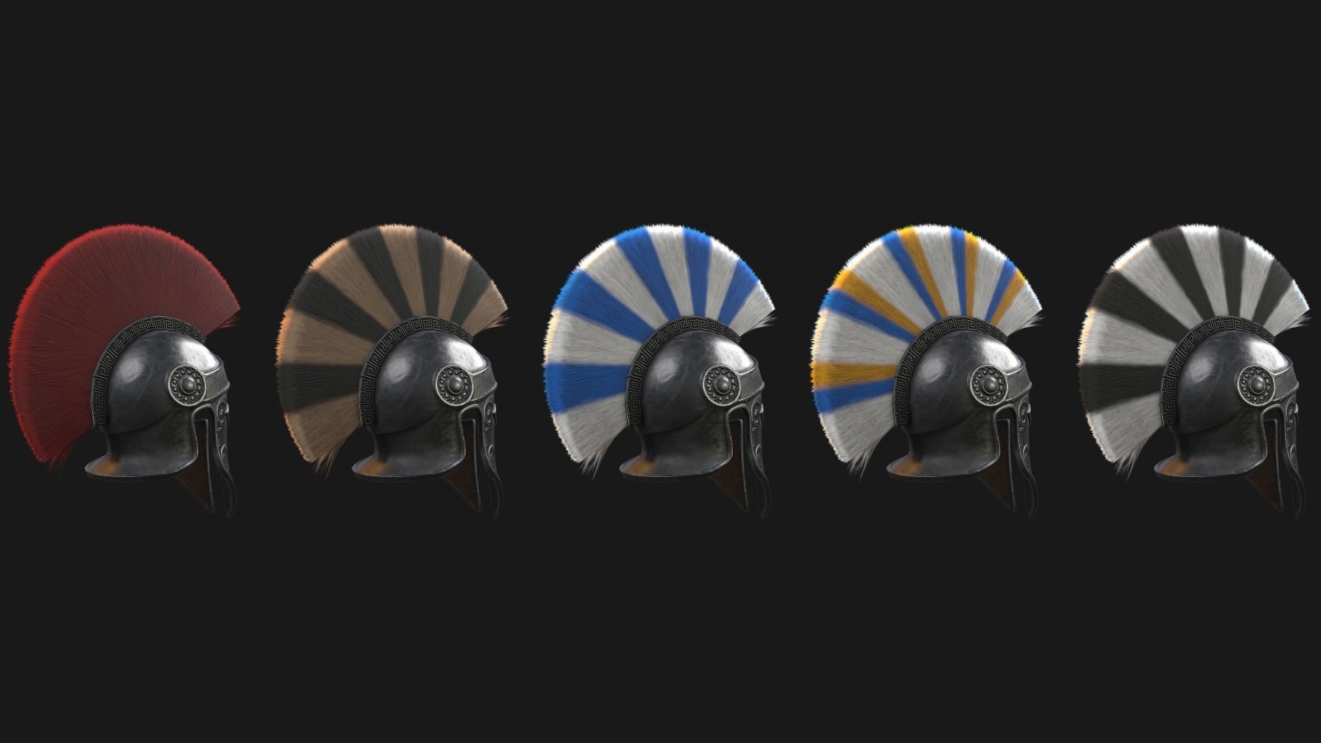 Low Poly PBR Greek Helmet Low-poly 3D model_12