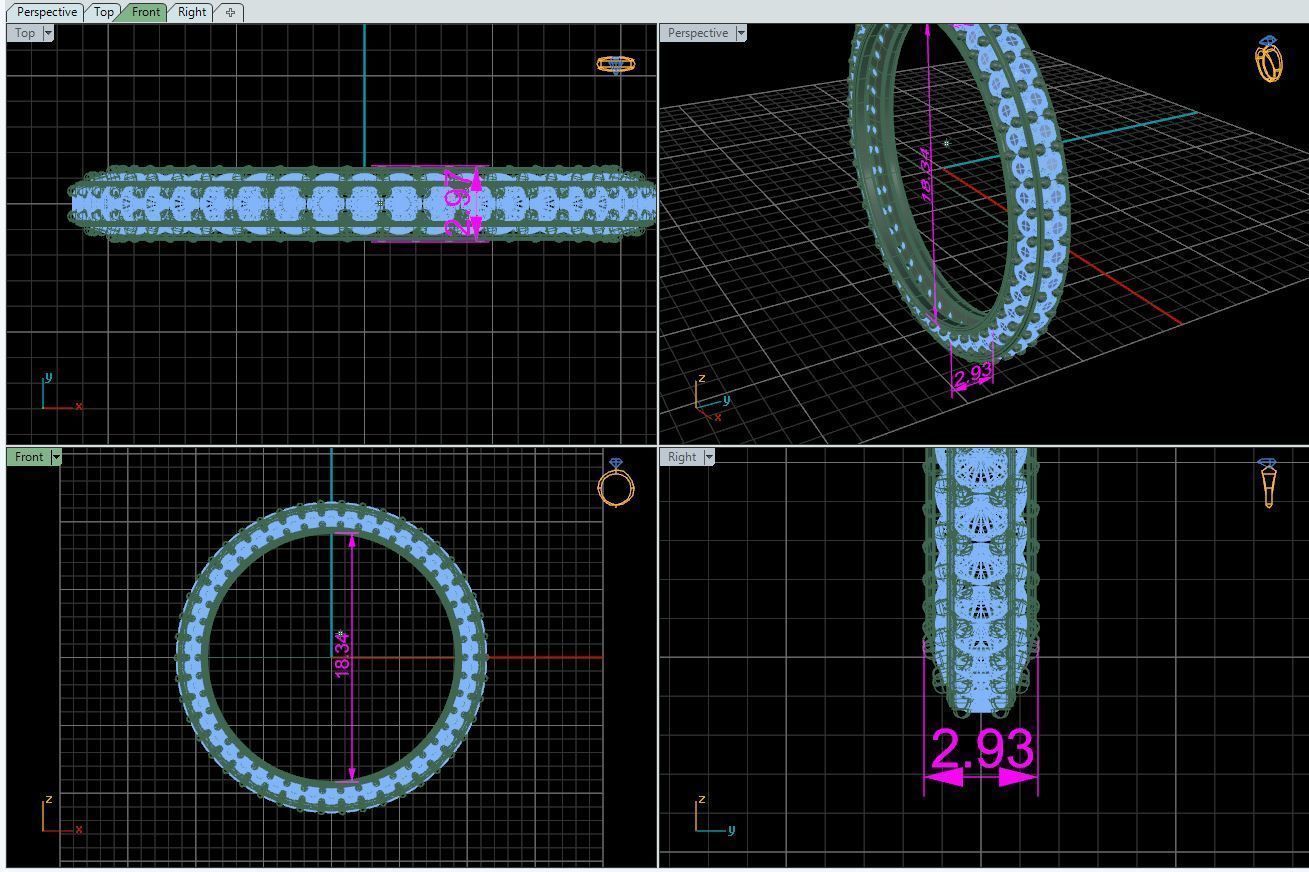 Diamond Ring  3D print model_3