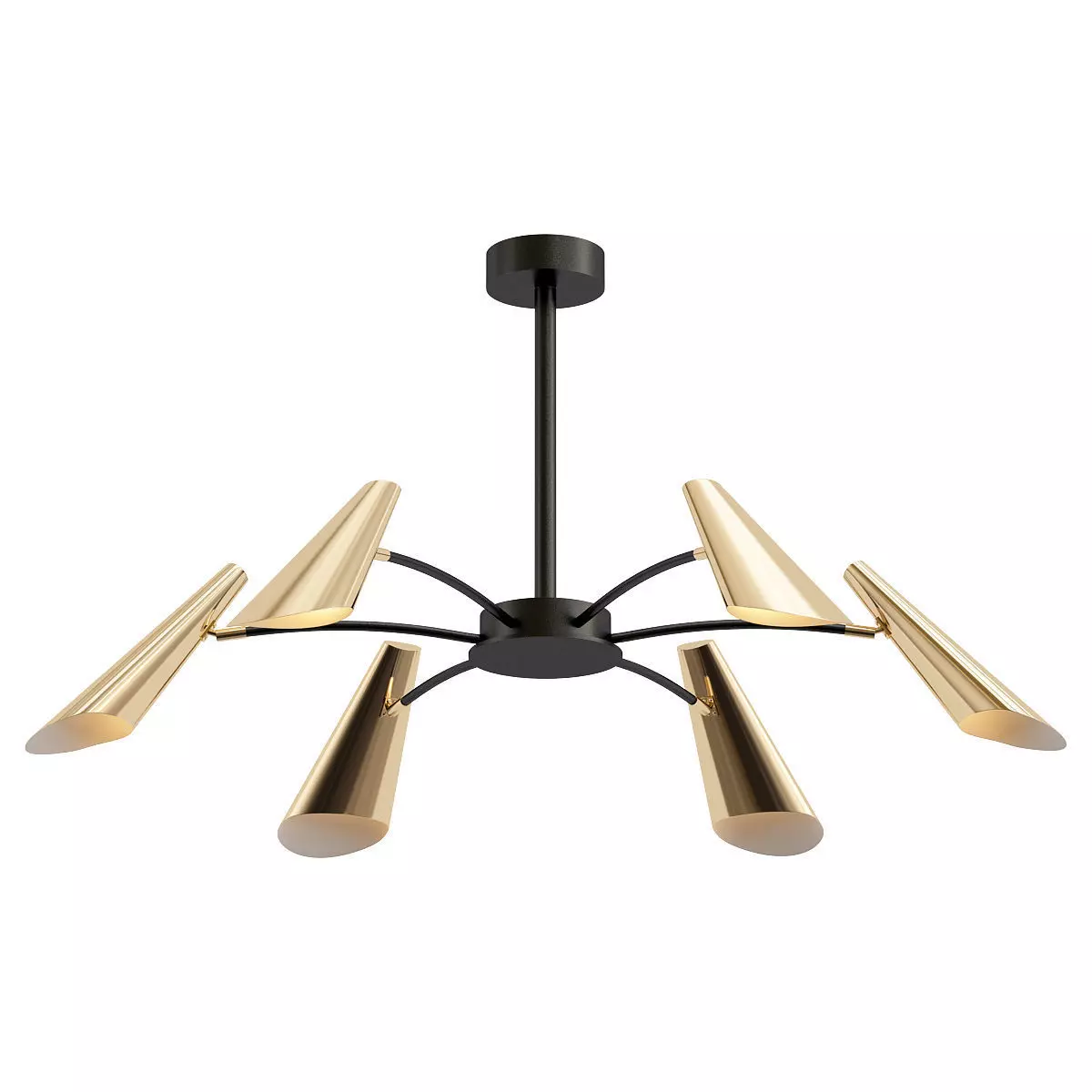 artesia chandelier with five lights gold 3D model_0