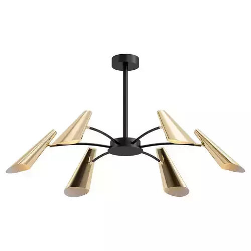artesia chandelier with five lights gold 3D model