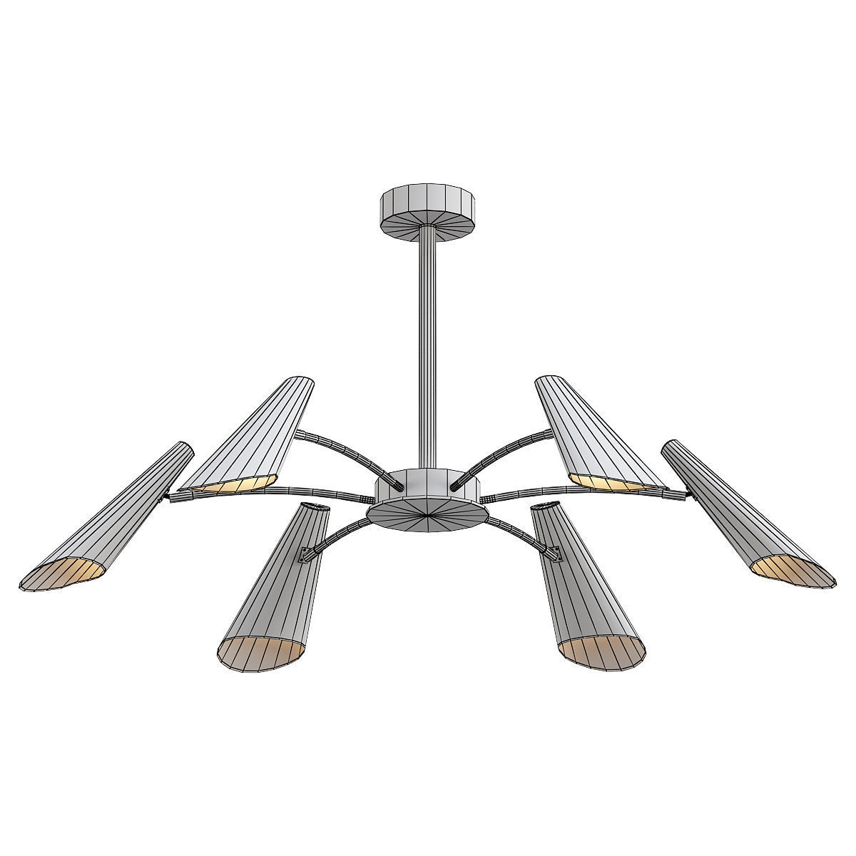 artesia chandelier with five lights gold 3D model_1