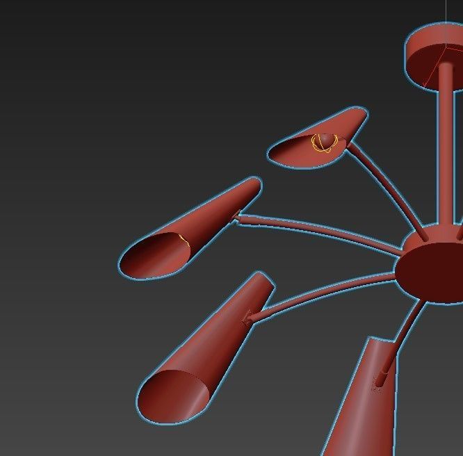 artesia modern chandelier in gold and brass 3D model_4