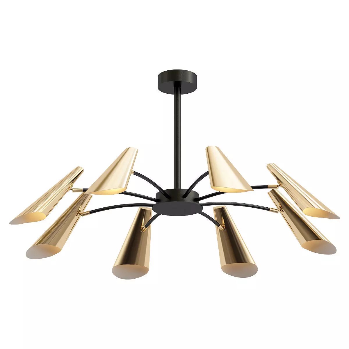 artesia modern chandelier in gold and brass 3D model_0