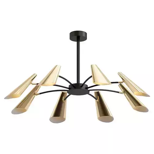 artesia modern chandelier in gold and brass