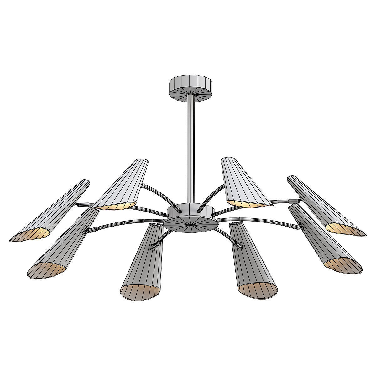 artesia modern chandelier in gold and brass 3D model_1