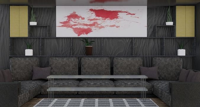 Shelf with a picture Free low-poly 3D model