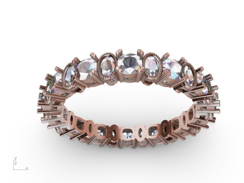 oval cushion eternity ring stl verified 3D print model_1