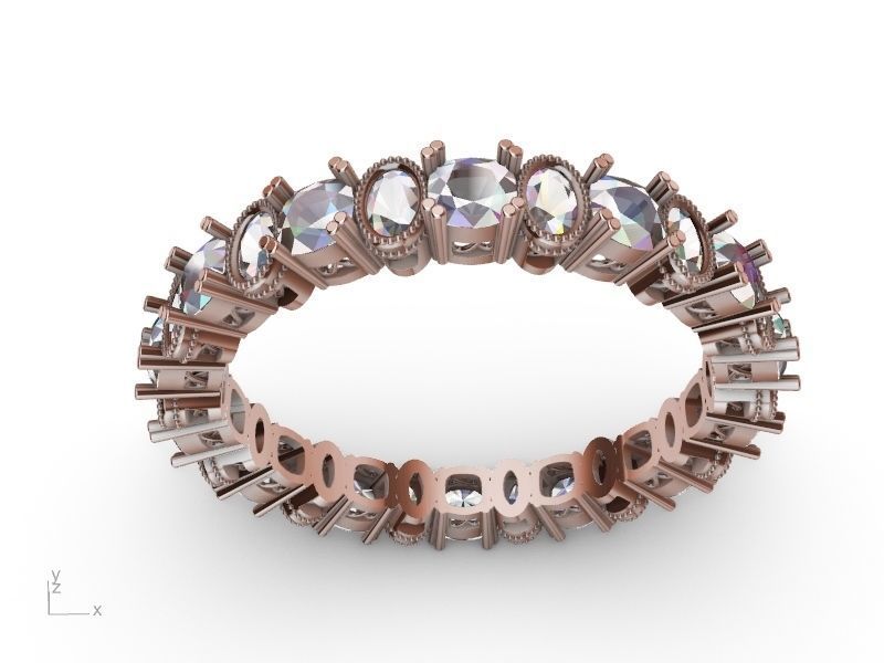 oval cushion eternity ring stl verified 3D print model_3