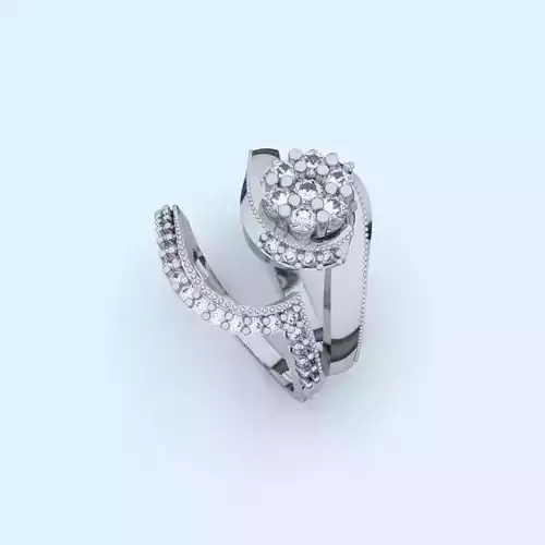 Fashion Engagement Ring 3d Print Model 