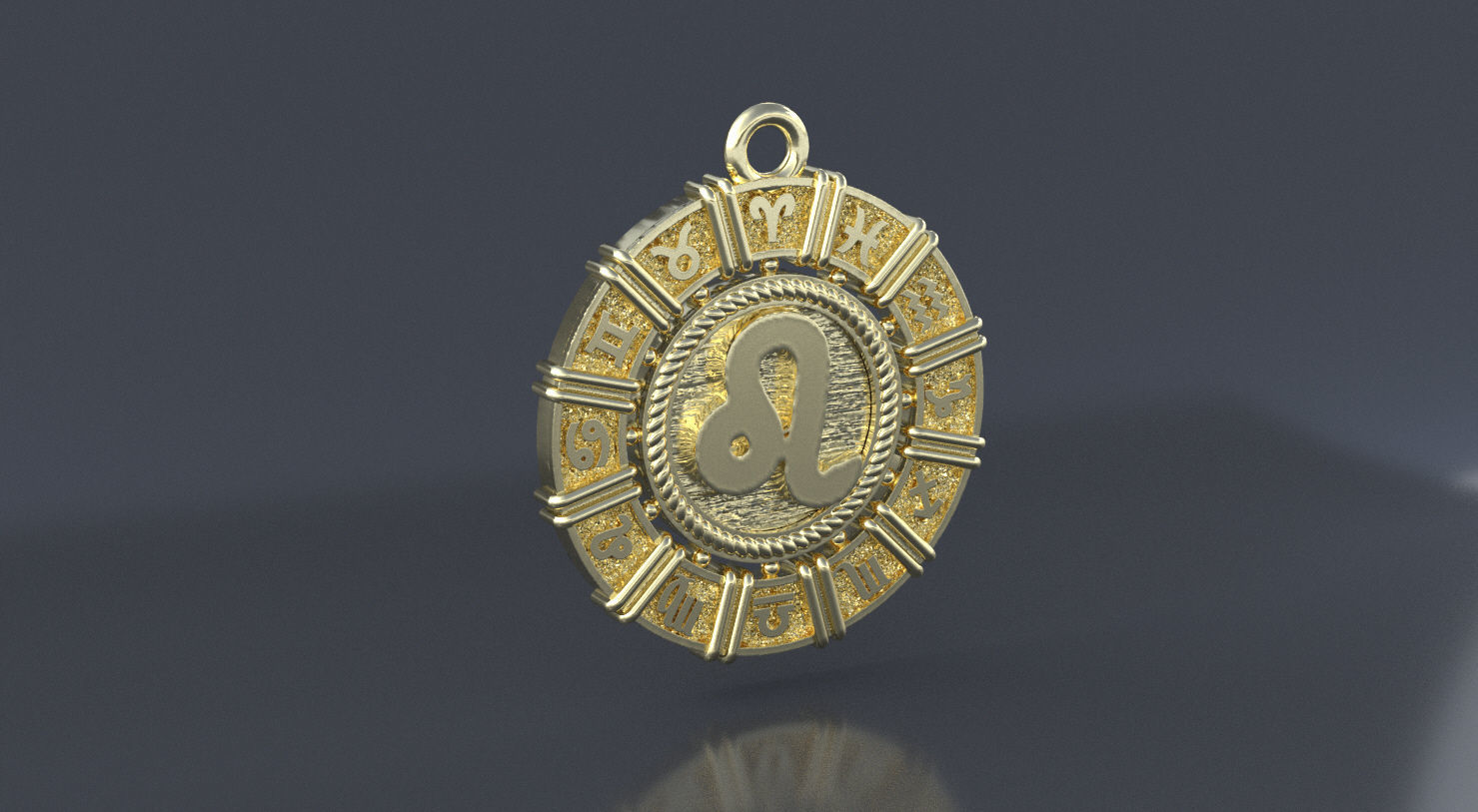 Zodiac symbol LEO  3D print model 3D print model_4