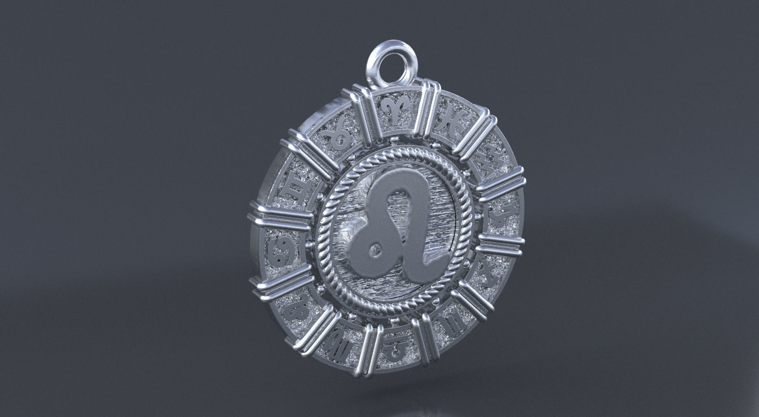 Zodiac symbol LEO  3D print model 3D print model_6