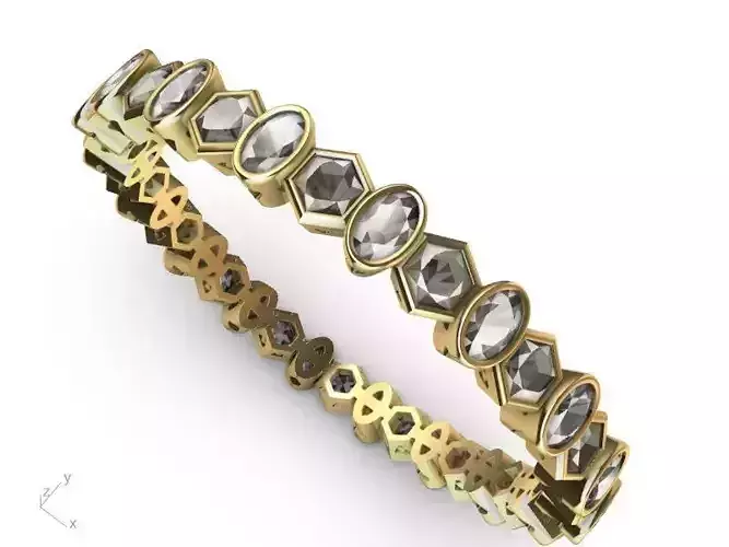 hexagon oval eternity ring stl verified 