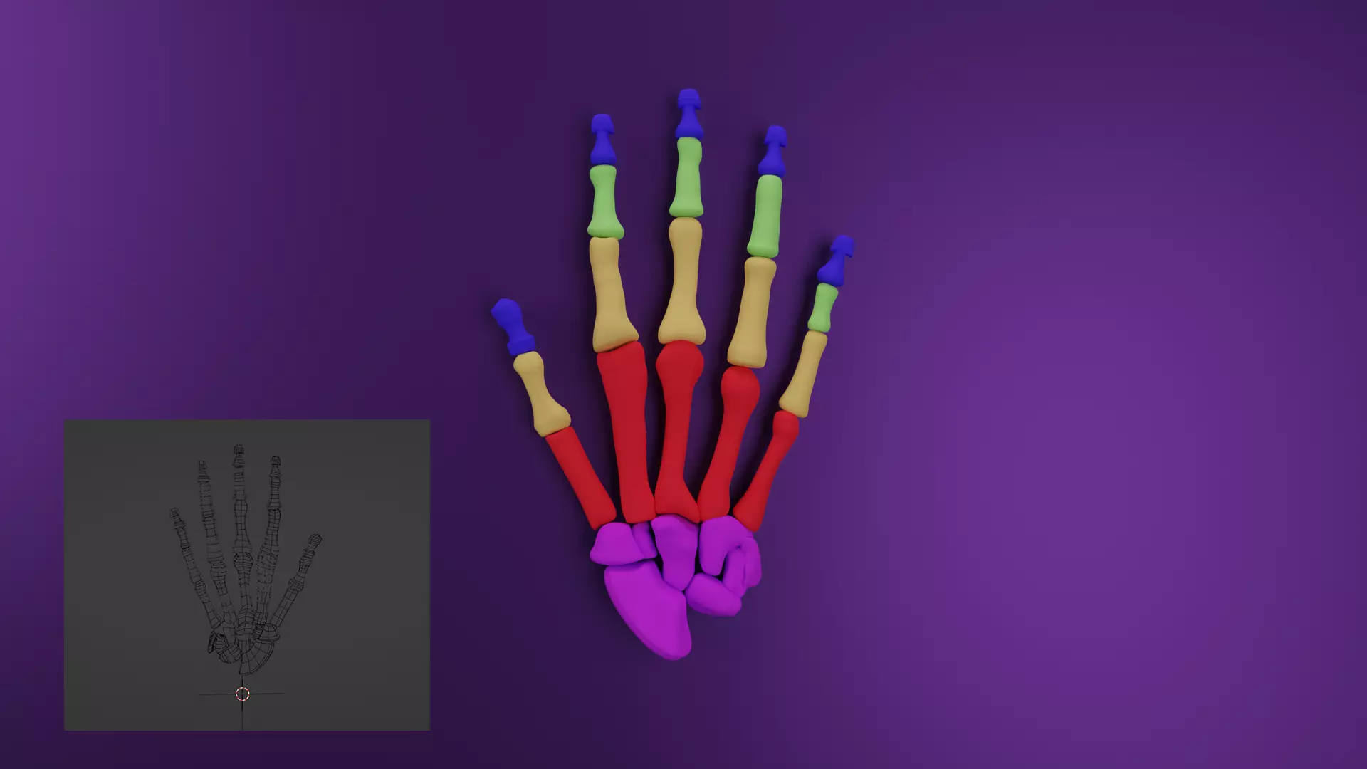 Skeleton Hand Subdiv modifier available Low-poly 3D model
