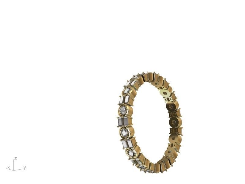 baguette round brilliant eternity ring stl verified  3D print model_14