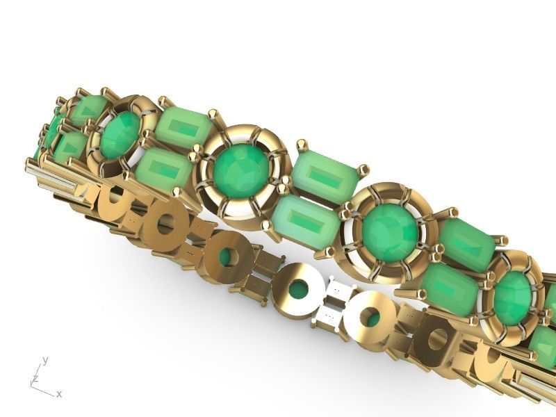 baguette round brilliant eternity ring stl verified  3D print model_2