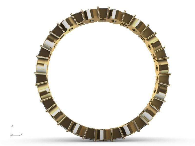 baguette round brilliant eternity ring stl verified  3D print model_15