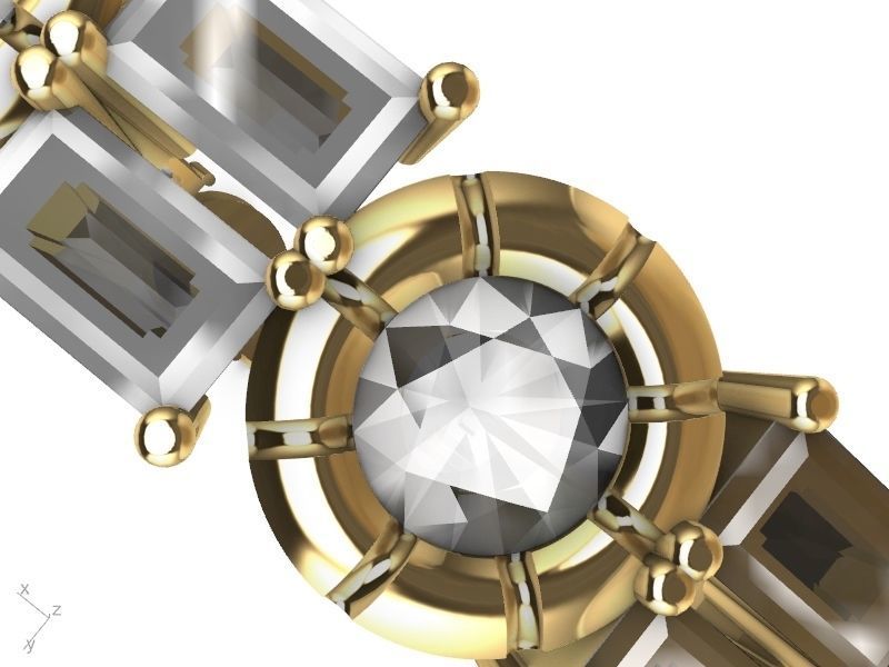 baguette round brilliant eternity ring stl verified  3D print model_13