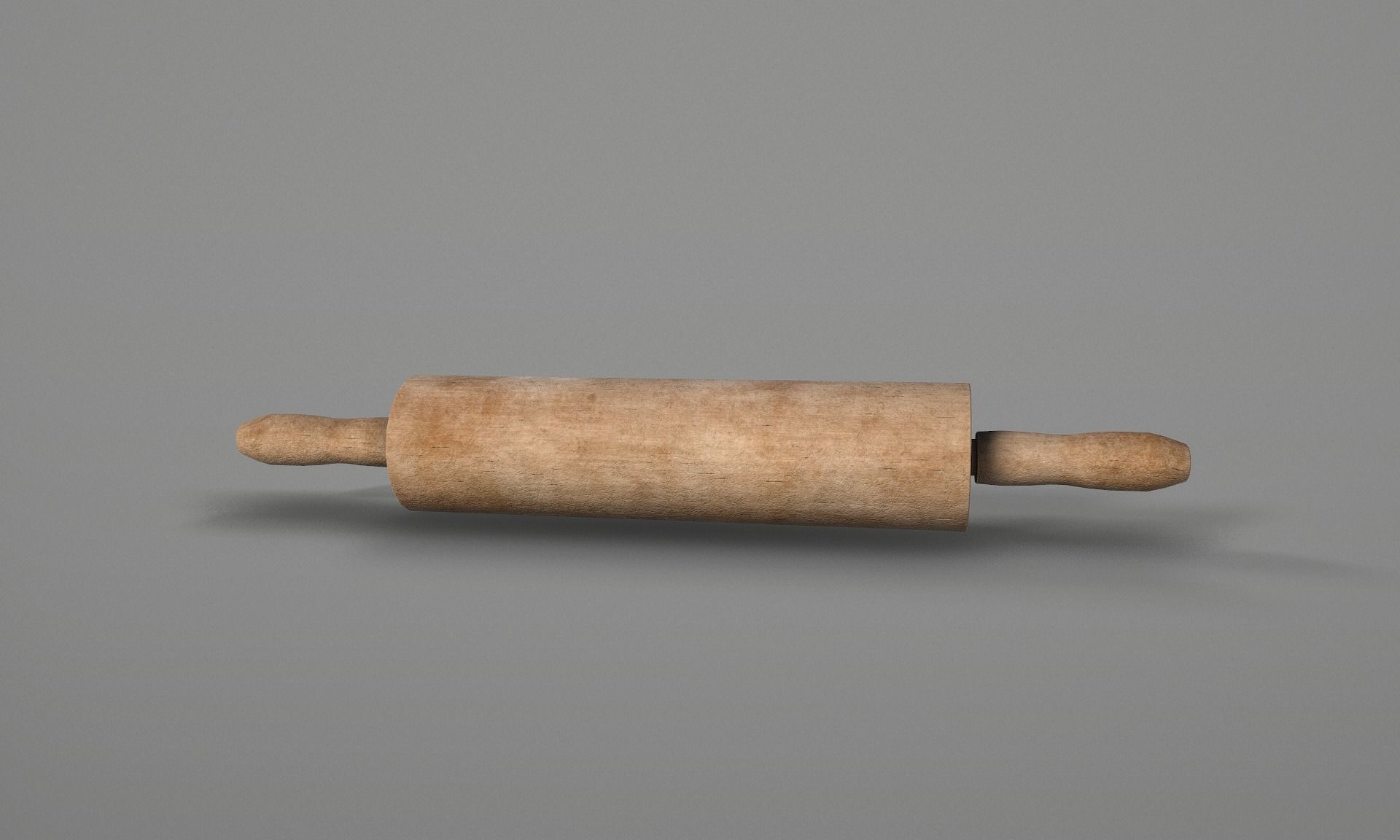 Wooden Rolling Pin  Low-poly 3D model_3
