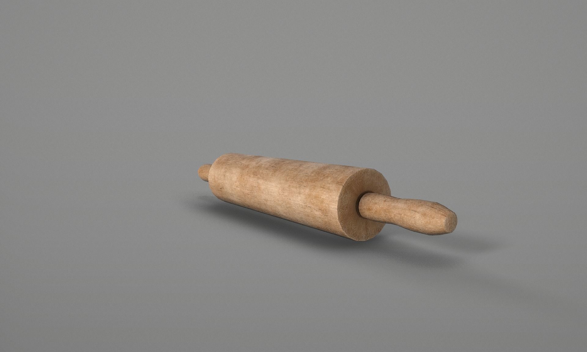 Wooden Rolling Pin  Low-poly 3D model_6