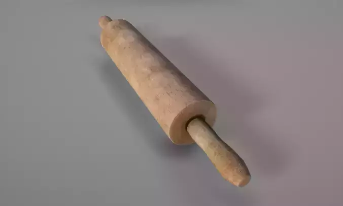 Wooden Rolling Pin  Low-poly 3D model