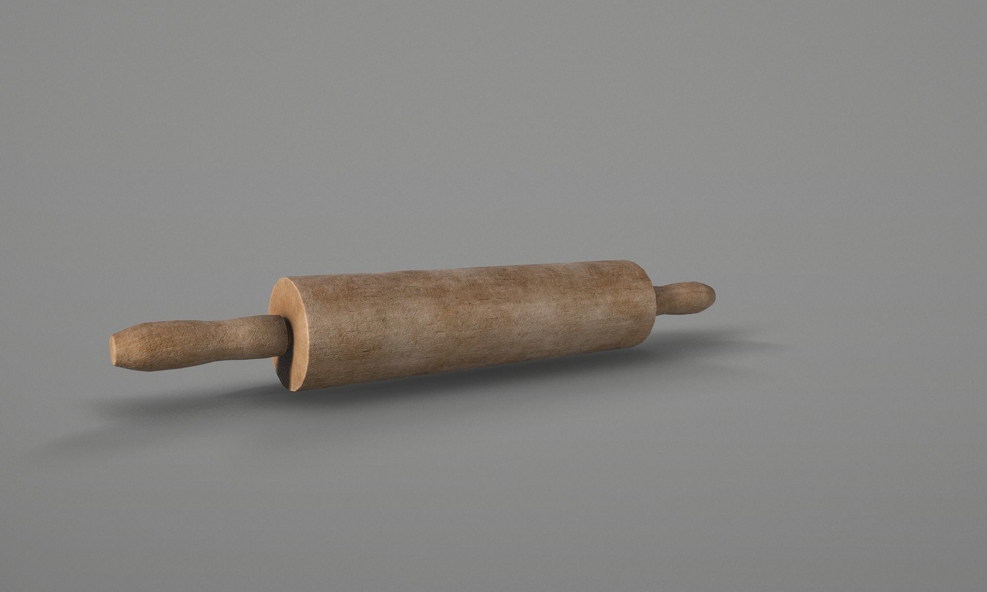 Wooden Rolling Pin  Low-poly 3D model_8