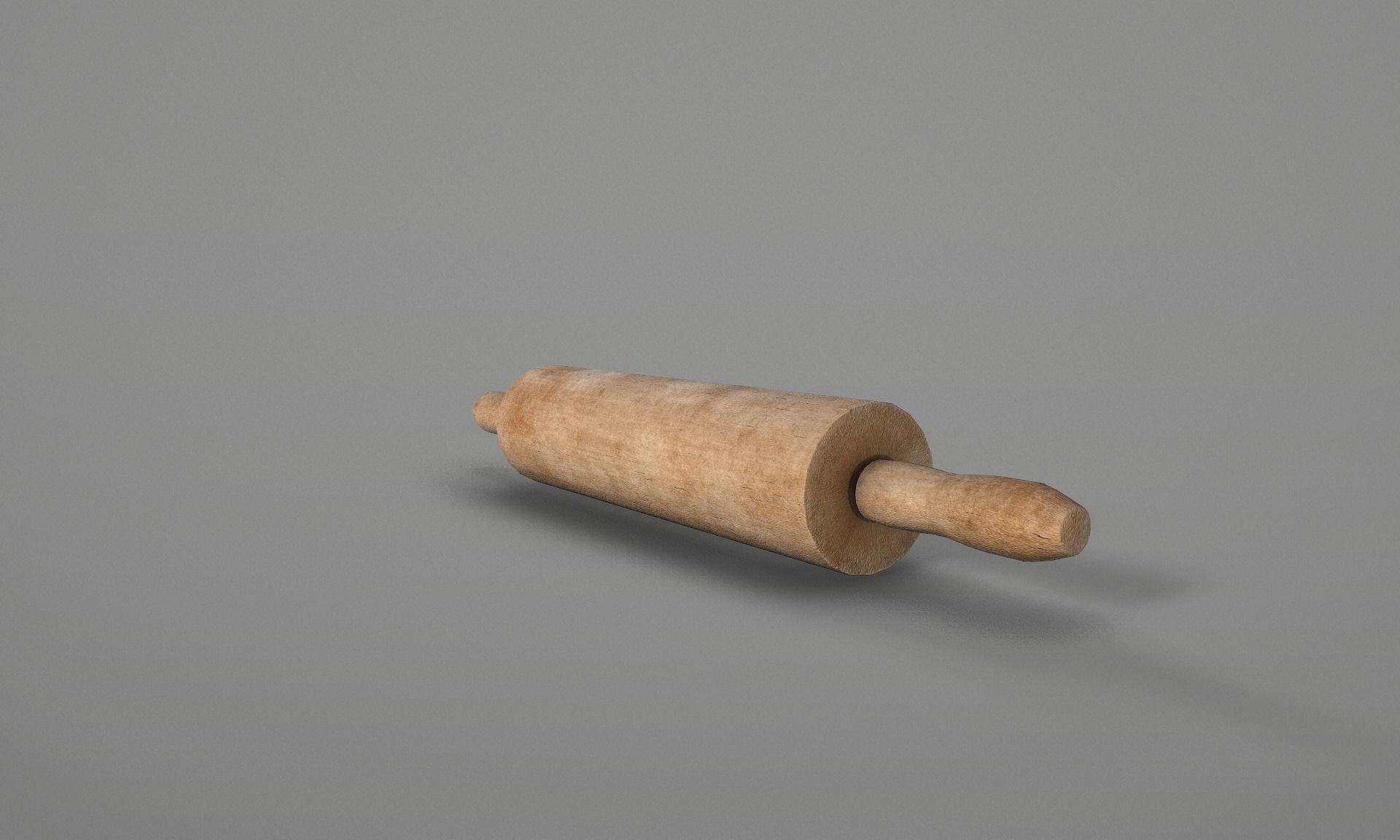Wooden Rolling Pin  Low-poly 3D model_10