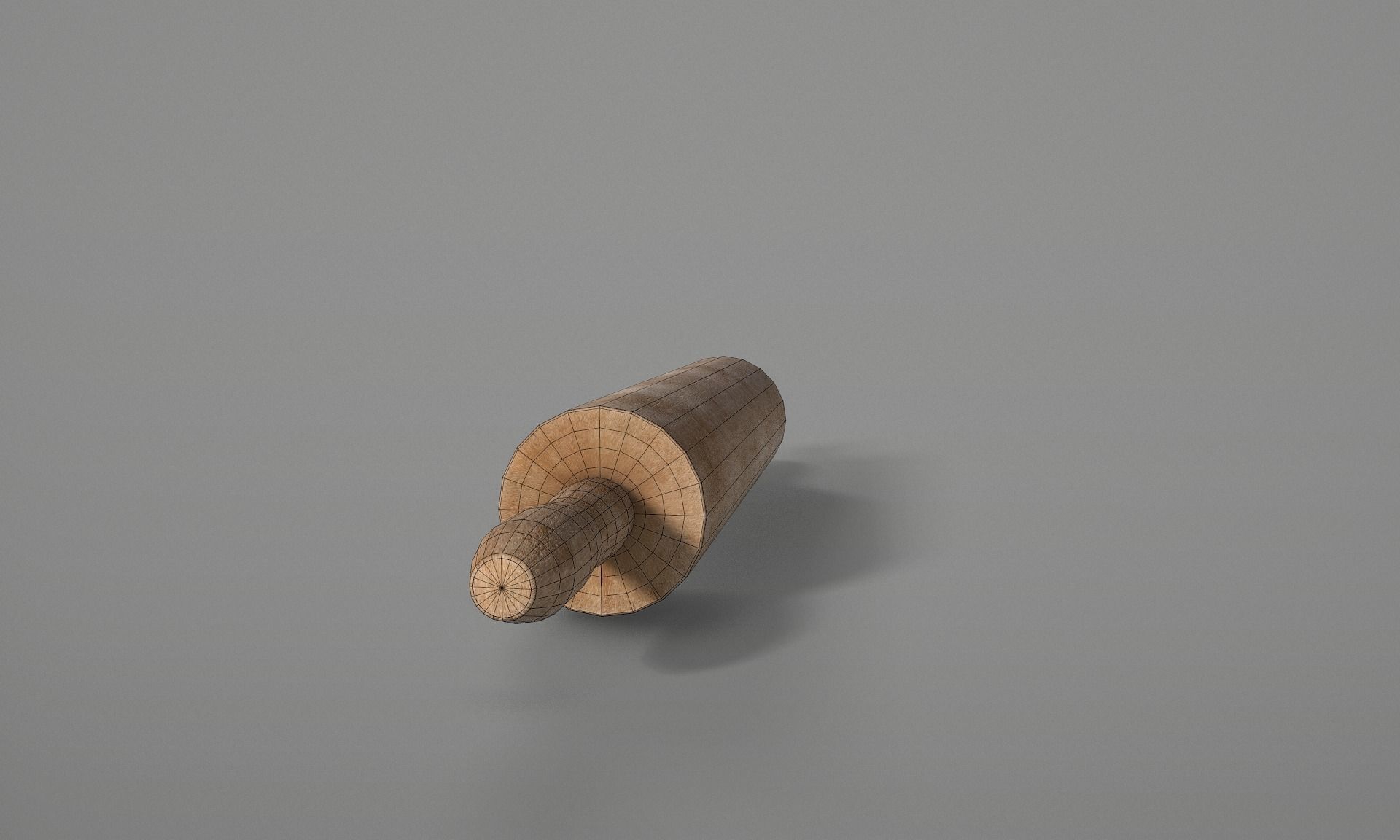 Wooden Rolling Pin  Low-poly 3D model_13