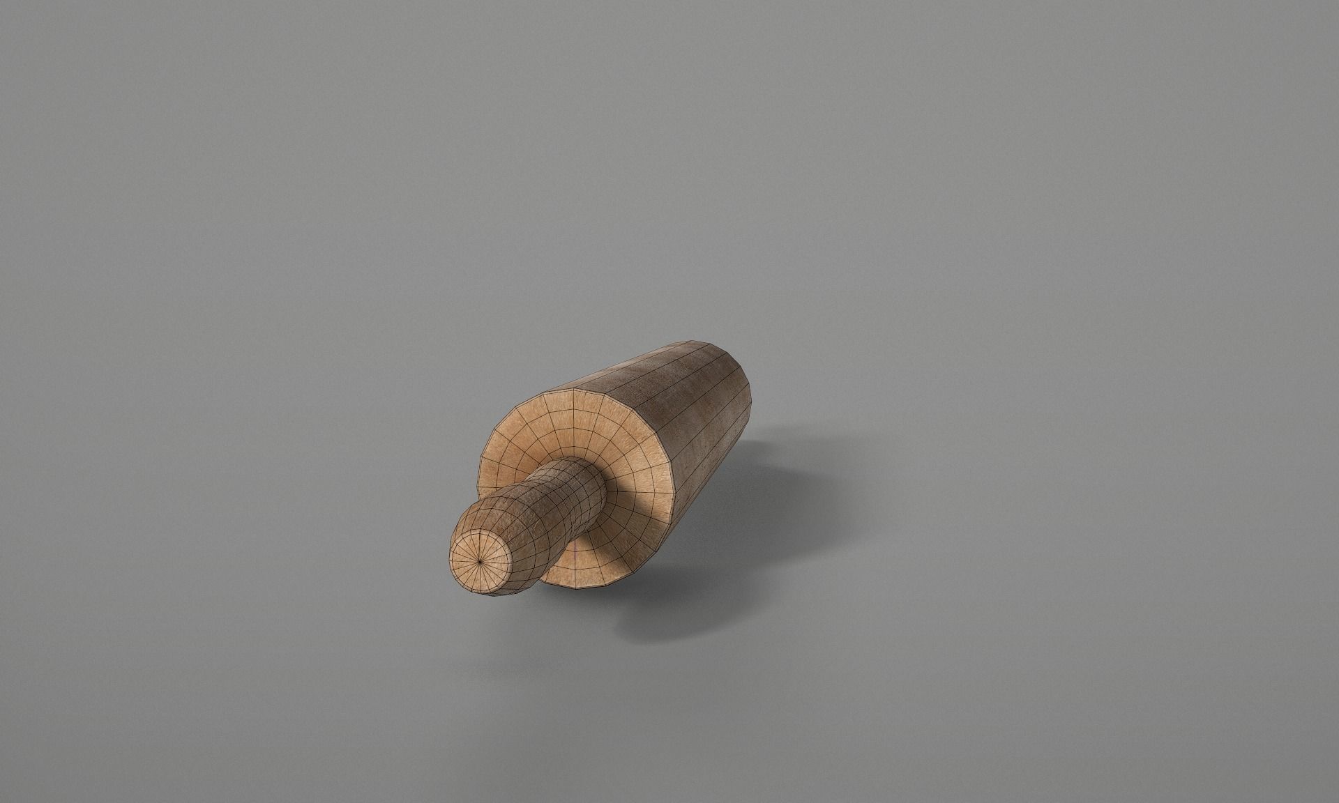 Wooden Rolling Pin  Low-poly 3D model_17