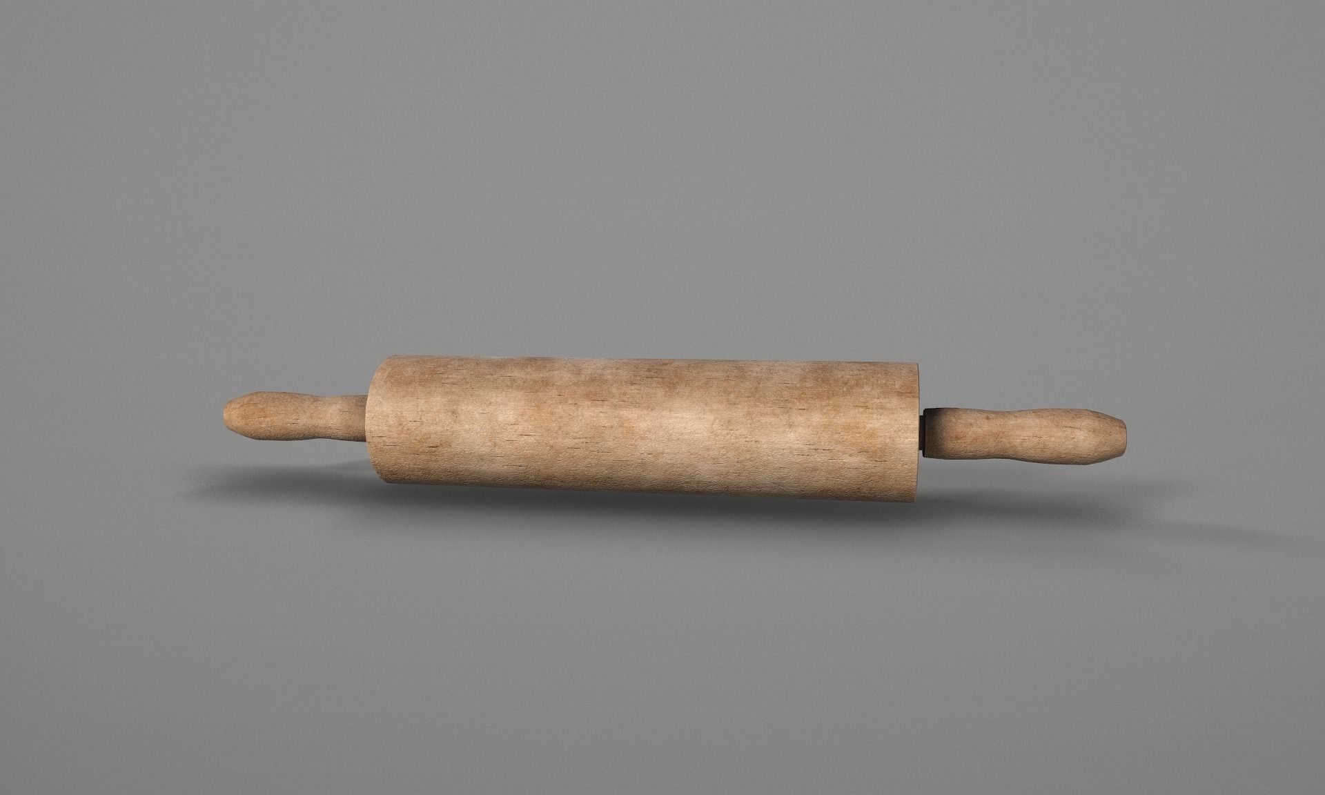 Wooden Rolling Pin  Low-poly 3D model_7