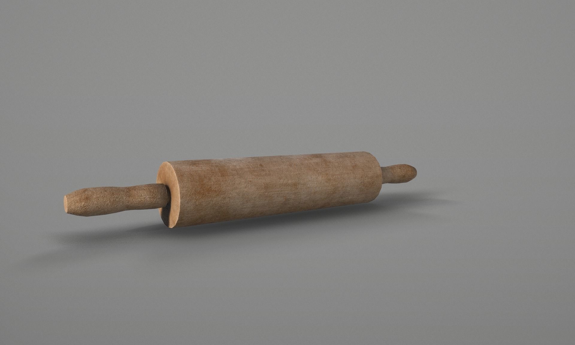 Wooden Rolling Pin  Low-poly 3D model_4