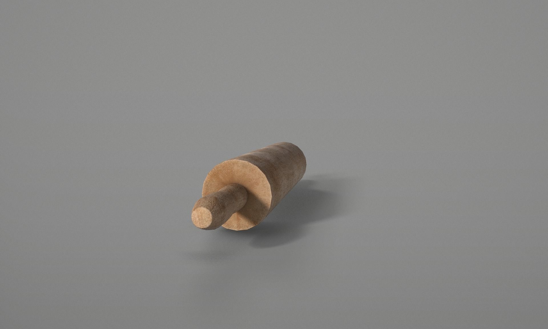 Wooden Rolling Pin  Low-poly 3D model_5
