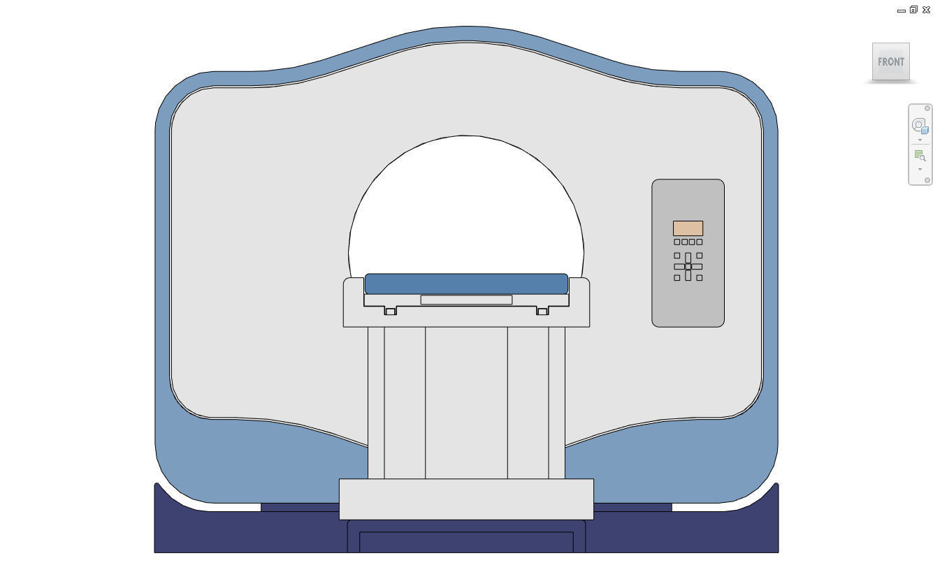 MRI scanner - Medical Equipment - Parametric Revit family Low-poly 3D model_1